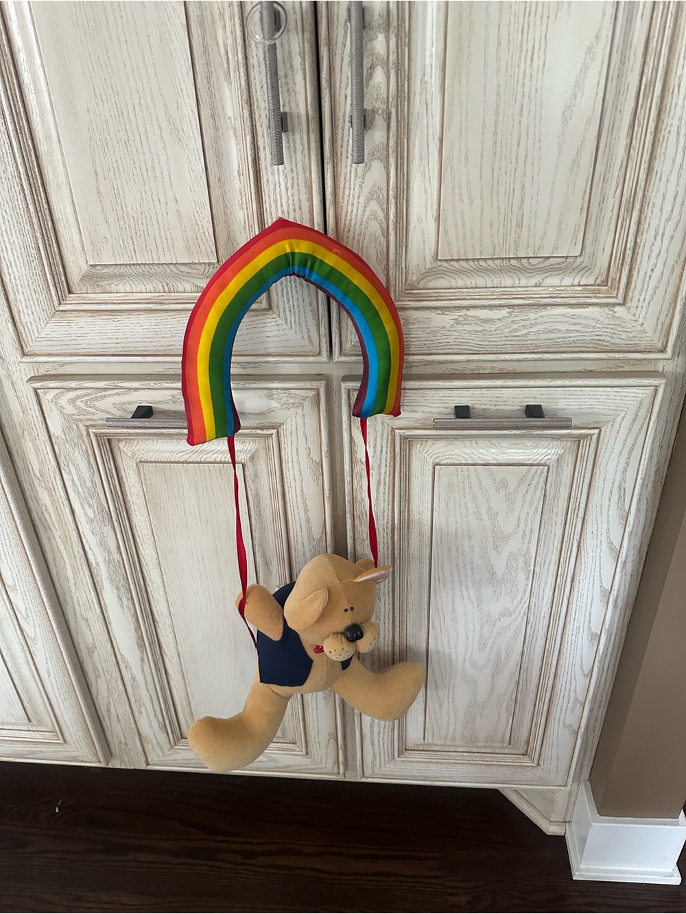 Vintage Dakin Plush Scooter Under Rainbow Bear hanging decor